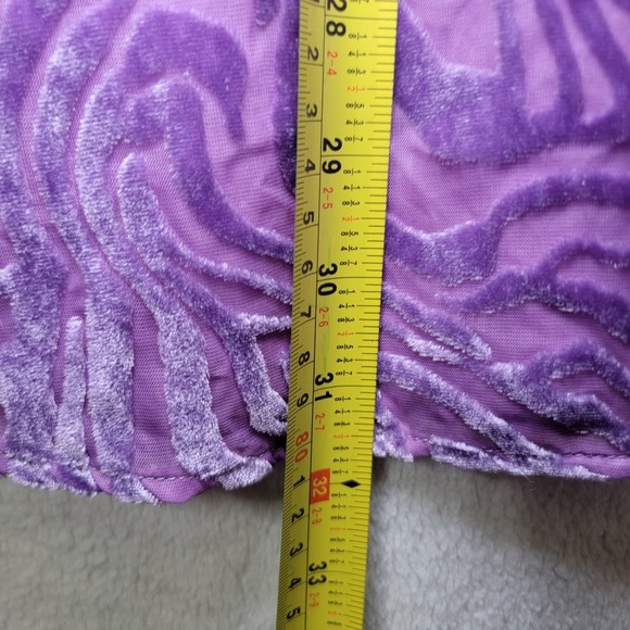 Torrid Tunic Top Velvet Burnout Flowy Sheer Blouse Purple Long Sleeve Sz 2 NWT - Picture 11 of 13